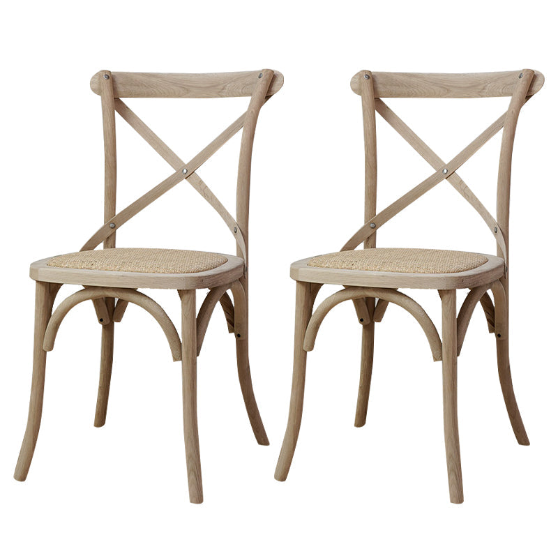 Solid Wood Traditional Dining Chairs Matte Finish Cross Back Side Chair Distressed Wood 2 Piece Set Clearhalo ' kitchen&dining_furn' 'Dining Chairs' 'Dining Tables & Seating' 'dining_chair' 'furn' 'furn_dining_chair' 'Furniture' 'furniture_dining_chair' 'Kitchen & Dining Furniture' 'kitchen' 3521881