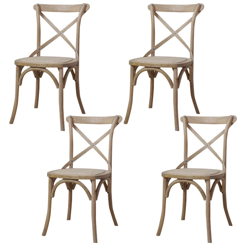 Solid Wood Traditional Dining Chairs Matte Finish Cross Back Side Chair Textured White 4 Piece Set Clearhalo ' kitchen&dining_furn' 'Dining Chairs' 'Dining Tables & Seating' 'dining_chair' 'furn' 'furn_dining_chair' 'Furniture' 'furniture_dining_chair' 'Kitchen & Dining Furniture' 'kitchen' 3521885