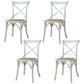 Solid Wood Traditional Dining Chairs Matte Finish Cross Back Side Chair Off-White 4 Piece Set Clearhalo ' kitchen&dining_furn' 'Dining Chairs' 'Dining Tables & Seating' 'dining_chair' 'furn' 'furn_dining_chair' 'Furniture' 'furniture_dining_chair' 'Kitchen & Dining Furniture' 'kitchen' 3521888
