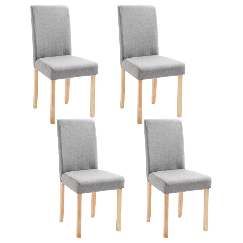 Contemporary Home Side Chair Parsons Back Upholstered Wood Dining Room Chair Off-White 4 Piece Set Natural Wood Clearhalo ' kitchen&dining_furn' 'Dining Chairs' 'Dining Tables & Seating' 'dining_chair' 'furn' 'furn_dining_chair' 'Furniture' 'furniture_dining_chair' 'Kitchen & Dining Furniture' 'kitchen' 3521914