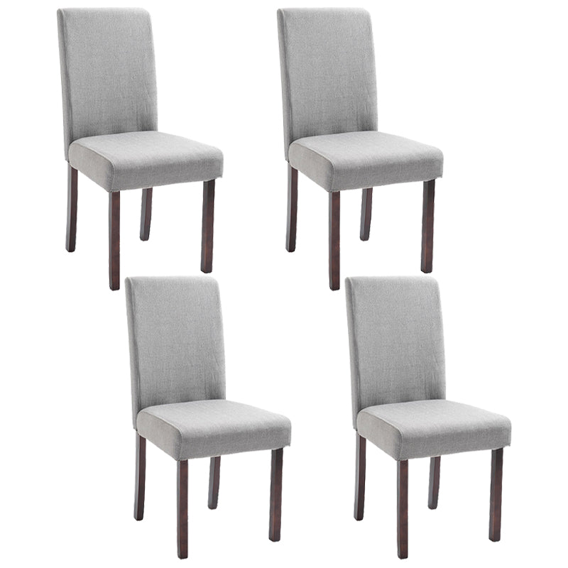 Contemporary Home Side Chair Parsons Back Upholstered Wood Dining Room Chair Off-White 4 Piece Set Walnut Clearhalo ' kitchen&dining_furn' 'Dining Chairs' 'Dining Tables & Seating' 'dining_chair' 'furn' 'furn_dining_chair' 'Furniture' 'furniture_dining_chair' 'Kitchen & Dining Furniture' 'kitchen' 3521917