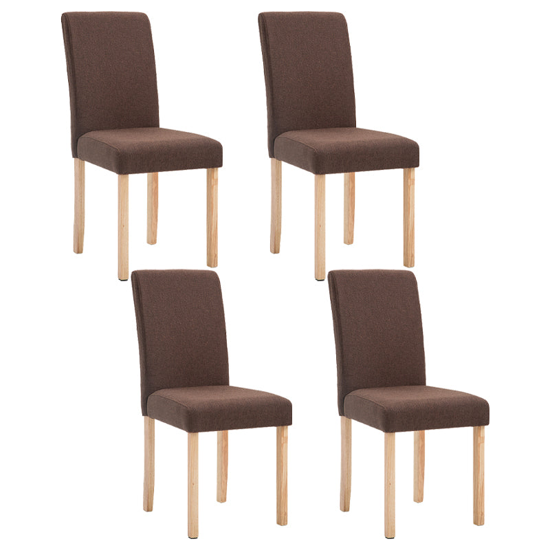 Contemporary Home Side Chair Parsons Back Upholstered Wood Dining Room Chair Brown 4 Piece Set Natural Wood Clearhalo ' kitchen&dining_furn' 'Dining Chairs' 'Dining Tables & Seating' 'dining_chair' 'furn' 'furn_dining_chair' 'Furniture' 'furniture_dining_chair' 'Kitchen & Dining Furniture' 'kitchen' 3521923