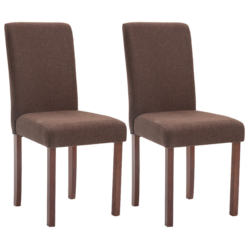Contemporary Home Side Chair Parsons Back Upholstered Wood Dining Room Chair Brown 2 Piece Set Walnut Clearhalo ' kitchen&dining_furn' 'Dining Chairs' 'Dining Tables & Seating' 'dining_chair' 'furn' 'furn_dining_chair' 'Furniture' 'furniture_dining_chair' 'Kitchen & Dining Furniture' 'kitchen' 3521925