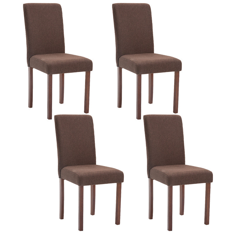 Contemporary Home Side Chair Parsons Back Upholstered Wood Dining Room Chair Brown 4 Piece Set Walnut Clearhalo ' kitchen&dining_furn' 'Dining Chairs' 'Dining Tables & Seating' 'dining_chair' 'furn' 'furn_dining_chair' 'Furniture' 'furniture_dining_chair' 'Kitchen & Dining Furniture' 'kitchen' 3521926