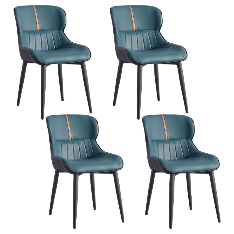 Leather Dining Side Chair Modern Indoor Wingback Chair with Black Legs Green 4 Piece Set Clearhalo ' kitchen&dining_furn' 'Dining Chairs' 'Dining Tables & Seating' 'dining_chair' 'furn' 'furn_dining_chair' 'Furniture' 'furniture_dining_chair' 'Kitchen & Dining Furniture' 'kitchen' 3521946