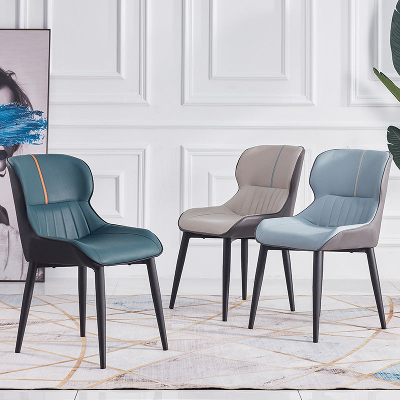 Leather Dining Side Chair Modern Indoor Wingback Chair with Black Legs Clearhalo ' kitchen&dining_furn' 'Dining Chairs' 'Dining Tables & Seating' 'dining_chair' 'furn' 'furn_dining_chair' 'Furniture' 'furniture_dining_chair' 'Kitchen & Dining Furniture' 'kitchen' 3521947