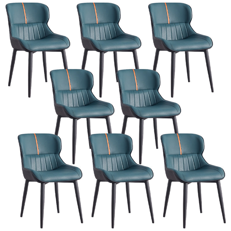 Leather Dining Side Chair Modern Indoor Wingback Chair with Black Legs Green 8 Piece Set Clearhalo ' kitchen&dining_furn' 'Dining Chairs' 'Dining Tables & Seating' 'dining_chair' 'furn' 'furn_dining_chair' 'Furniture' 'furniture_dining_chair' 'Kitchen & Dining Furniture' 'kitchen' 3521948