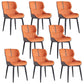 Leather Dining Side Chair Modern Indoor Wingback Chair with Black Legs Orange 8 Piece Set Clearhalo ' kitchen&dining_furn' 'Dining Chairs' 'Dining Tables & Seating' 'dining_chair' 'furn' 'furn_dining_chair' 'Furniture' 'furniture_dining_chair' 'Kitchen & Dining Furniture' 'kitchen' 3521952