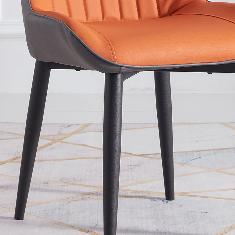 Leather Dining Side Chair Modern Indoor Wingback Chair with Black Legs Clearhalo ' kitchen&dining_furn' 'Dining Chairs' 'Dining Tables & Seating' 'dining_chair' 'furn' 'furn_dining_chair' 'Furniture' 'furniture_dining_chair' 'Kitchen & Dining Furniture' 'kitchen' 3521955