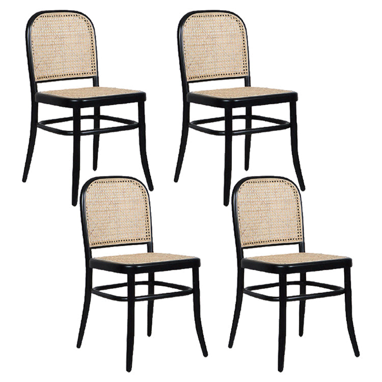 Contemporary Kitchen Opening Back Dining Side Chair Solid Wood Dining Side Chair Black 4 Piece Set Clearhalo ' kitchen&dining_furn' 'Dining Chairs' 'Dining Tables & Seating' 'dining_chair' 'furn' 'furn_dining_chair' 'Furniture' 'furniture_dining_chair' 'Kitchen & Dining Furniture' 'kitchen' 3521965