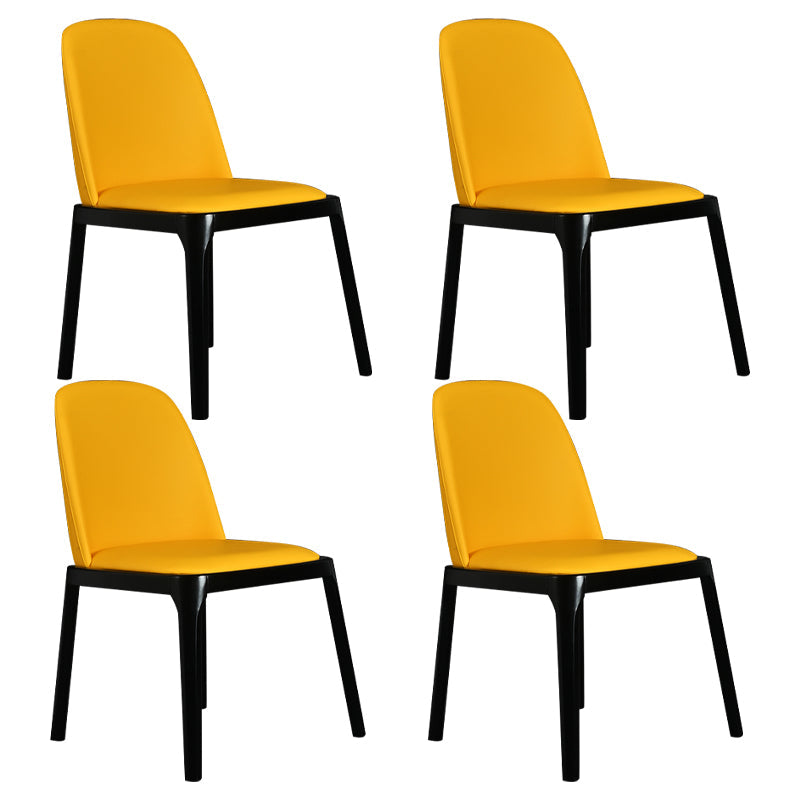Wood Industrial Dining Chair with Color Cushion Solid Chair for Dining Room Yellow 4 Piece Set Black Clearhalo ' kitchen&dining_furn' 'Dining Chairs' 'Dining Tables & Seating' 'dining_chair' 'furn' 'furn_dining_chair' 'Furniture' 'furniture_dining_chair' 'Kitchen & Dining Furniture' 'kitchen' 3522013