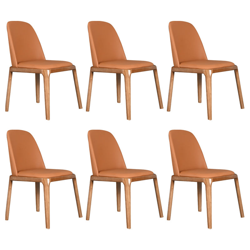 Wood Industrial Dining Chair with Color Cushion Solid Chair for Dining Room Orange 6 Piece Set Walnut Clearhalo ' kitchen&dining_furn' 'Dining Chairs' 'Dining Tables & Seating' 'dining_chair' 'furn' 'furn_dining_chair' 'Furniture' 'furniture_dining_chair' 'Kitchen & Dining Furniture' 'kitchen' 3522020