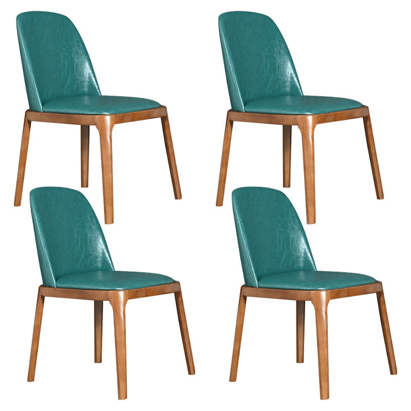 Wood Industrial Dining Chair with Color Cushion Solid Chair for Dining Room Green 4 Piece Set Walnut Clearhalo ' kitchen&dining_furn' 'Dining Chairs' 'Dining Tables & Seating' 'dining_chair' 'furn' 'furn_dining_chair' 'Furniture' 'furniture_dining_chair' 'Kitchen & Dining Furniture' 'kitchen' 3522030
