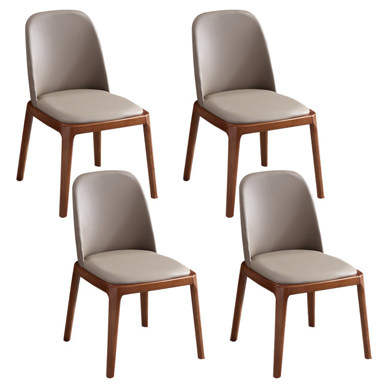 Wood Industrial Dining Chair with Color Cushion Solid Chair for Dining Room Khaki 4 Piece Set Walnut Clearhalo ' kitchen&dining_furn' 'Dining Chairs' 'Dining Tables & Seating' 'dining_chair' 'furn' 'furn_dining_chair' 'Furniture' 'furniture_dining_chair' 'Kitchen & Dining Furniture' 'kitchen' 3522036