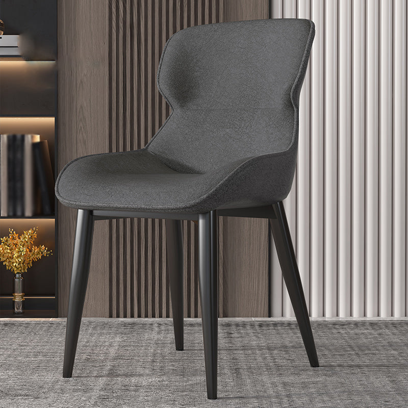 Industrial Style Parsons Chair Kitchen Armless Dining Chairs with Metal Legs Grey 1 Piece Clearhalo ' kitchen&dining_furn' 'Dining Chairs' 'Dining Tables & Seating' 'dining_chair' 'furn' 'furn_dining_chair' 'Furniture' 'furniture_dining_chair' 'Kitchen & Dining Furniture' 'kitchen' 3522045