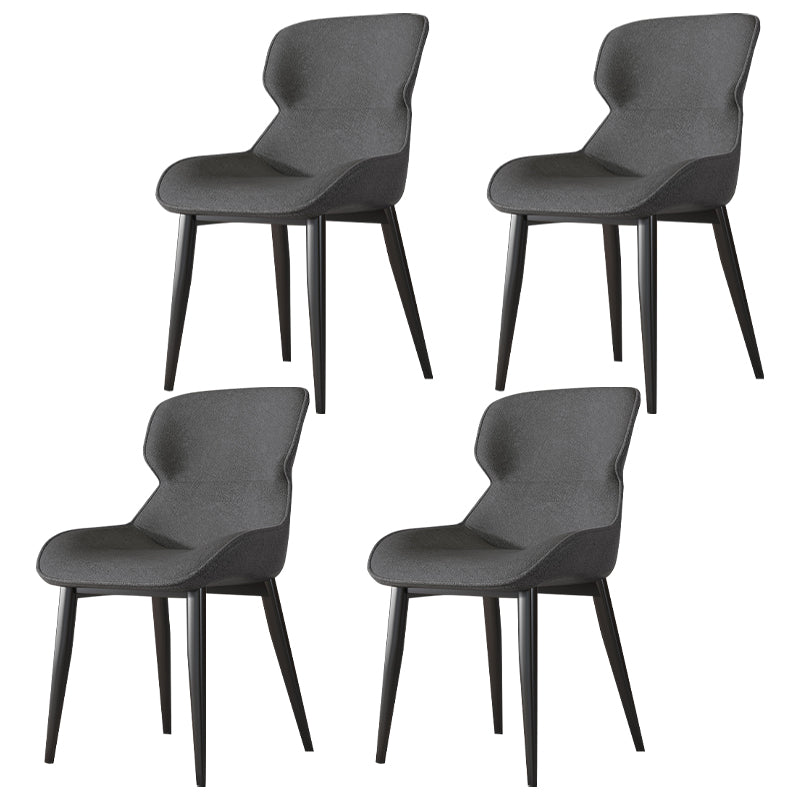 Industrial Style Parsons Chair Kitchen Armless Dining Chairs with Metal Legs Grey 4 Piece Set Clearhalo ' kitchen&dining_furn' 'Dining Chairs' 'Dining Tables & Seating' 'dining_chair' 'furn' 'furn_dining_chair' 'Furniture' 'furniture_dining_chair' 'Kitchen & Dining Furniture' 'kitchen' 3522048