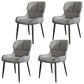 Industrial Style Parsons Chair Kitchen Armless Dining Chairs with Metal Legs Light Gray 4 Piece Set Clearhalo ' kitchen&dining_furn' 'Dining Chairs' 'Dining Tables & Seating' 'dining_chair' 'furn' 'furn_dining_chair' 'Furniture' 'furniture_dining_chair' 'Kitchen & Dining Furniture' 'kitchen' 3522061