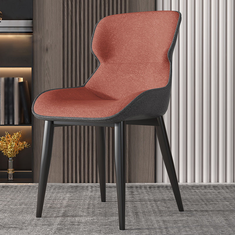 Industrial Style Parsons Chair Kitchen Armless Dining Chairs with Metal Legs Orange 1 Piece Clearhalo ' kitchen&dining_furn' 'Dining Chairs' 'Dining Tables & Seating' 'dining_chair' 'furn' 'furn_dining_chair' 'Furniture' 'furniture_dining_chair' 'Kitchen & Dining Furniture' 'kitchen' 3522069