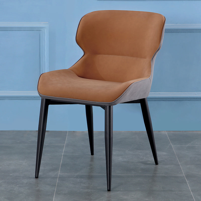 Industrial Style Parsons Chair Kitchen Armless Dining Chairs with Metal Legs Brown 1 Piece Clearhalo ' kitchen&dining_furn' 'Dining Chairs' 'Dining Tables & Seating' 'dining_chair' 'furn' 'furn_dining_chair' 'Furniture' 'furniture_dining_chair' 'Kitchen & Dining Furniture' 'kitchen' 3522072