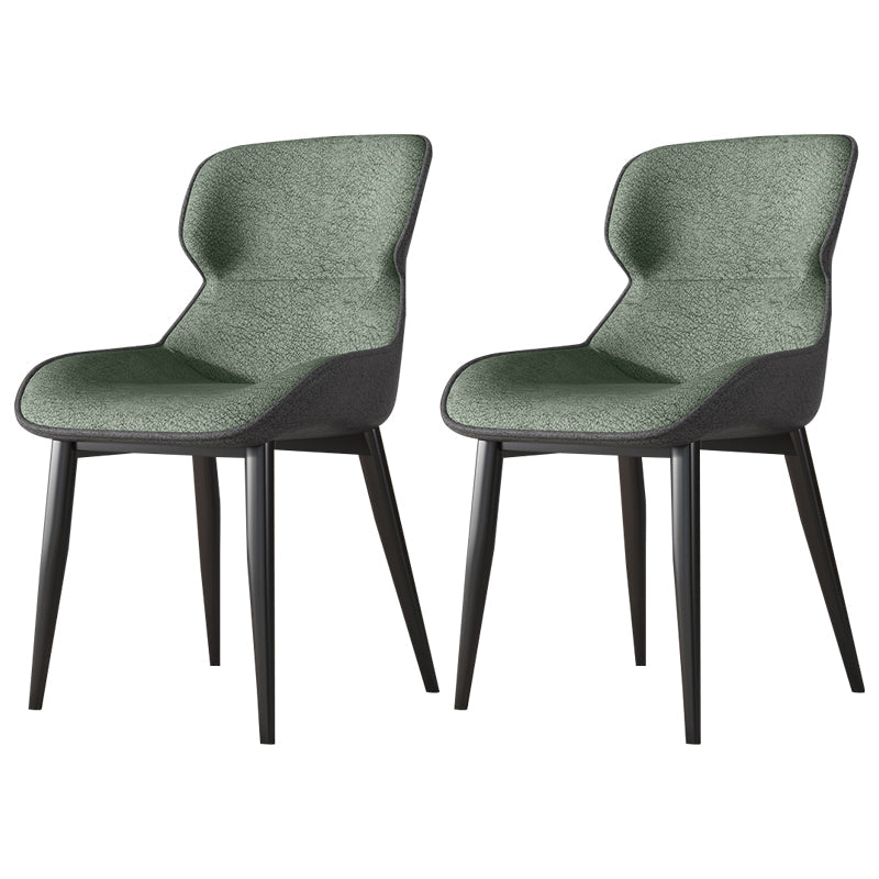 Industrial Style Parsons Chair Kitchen Armless Dining Chairs with Metal Legs Green 2 Piece Set Clearhalo ' kitchen&dining_furn' 'Dining Chairs' 'Dining Tables & Seating' 'dining_chair' 'furn' 'furn_dining_chair' 'Furniture' 'furniture_dining_chair' 'Kitchen & Dining Furniture' 'kitchen' 3522076