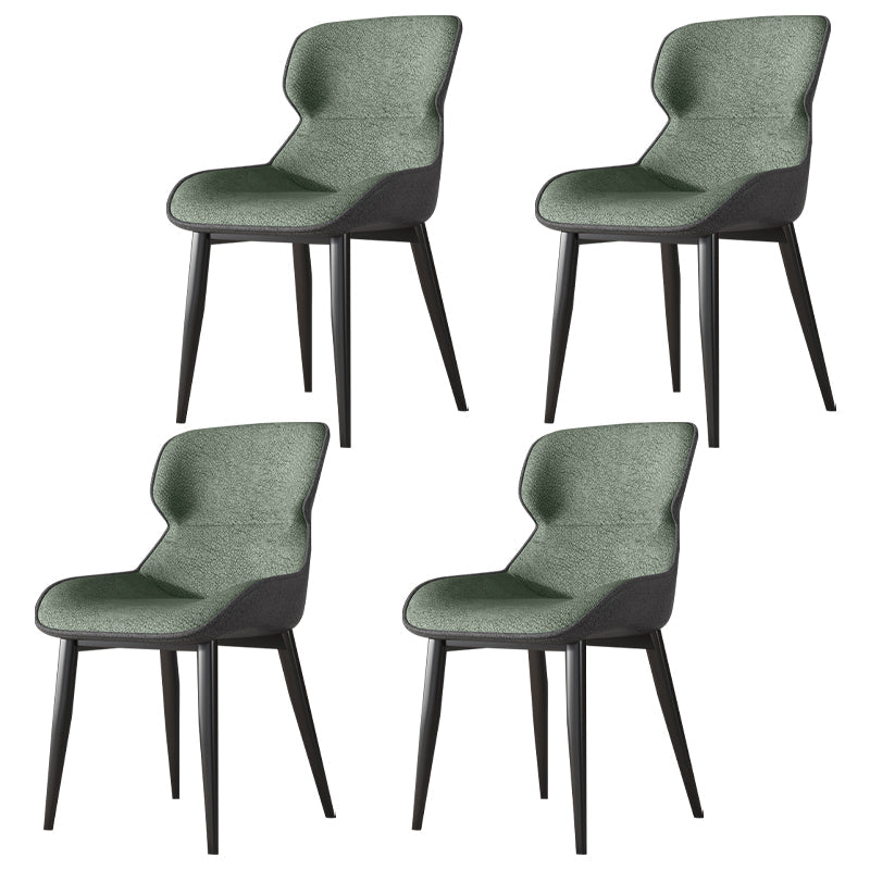 Industrial Style Parsons Chair Kitchen Armless Dining Chairs with Metal Legs Green 4 Piece Set Clearhalo ' kitchen&dining_furn' 'Dining Chairs' 'Dining Tables & Seating' 'dining_chair' 'furn' 'furn_dining_chair' 'Furniture' 'furniture_dining_chair' 'Kitchen & Dining Furniture' 'kitchen' 3522077