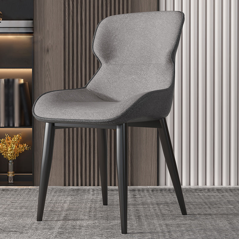 Industrial Style Parsons Chair Kitchen Armless Dining Chairs with Metal Legs Silver Gray 1 Piece Clearhalo ' kitchen&dining_furn' 'Dining Chairs' 'Dining Tables & Seating' 'dining_chair' 'furn' 'furn_dining_chair' 'Furniture' 'furniture_dining_chair' 'Kitchen & Dining Furniture' 'kitchen' 3522081