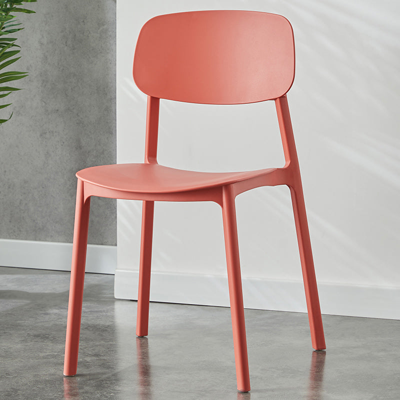 Plastic Contemporary Dining Room Chair Matte Finish Open Back Dining Side Chair Red 1 Piece Clearhalo ' kitchen&dining_furn' 'Dining Chairs' 'Dining Tables & Seating' 'dining_chair' 'furn' 'furn_dining_chair' 'Furniture' 'furniture_dining_chair' 'Kitchen & Dining Furniture' 'kitchen' 3522099