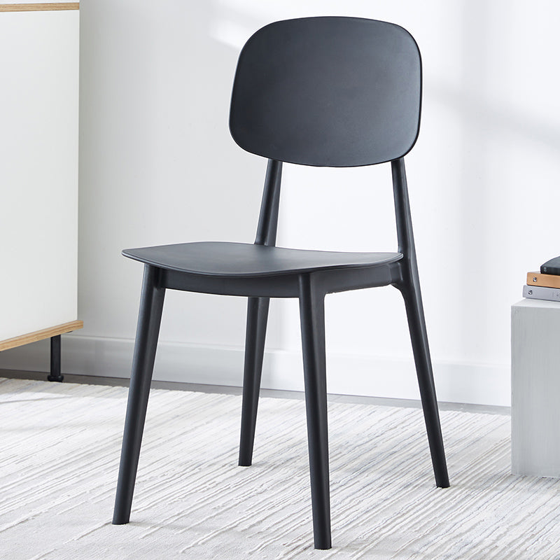 Plastic Contemporary Dining Room Chair Matte Finish Open Back Dining Side Chair Black 1 Piece Clearhalo ' kitchen&dining_furn' 'Dining Chairs' 'Dining Tables & Seating' 'dining_chair' 'furn' 'furn_dining_chair' 'Furniture' 'furniture_dining_chair' 'Kitchen & Dining Furniture' 'kitchen' 3522100