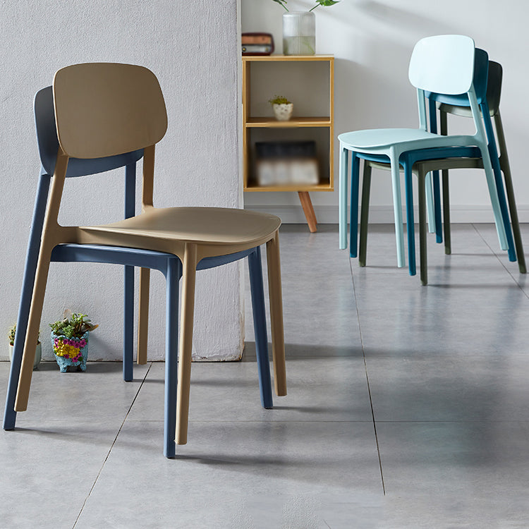 Plastic Contemporary Dining Room Chair Matte Finish Open Back Dining Side Chair Clearhalo ' kitchen&dining_furn' 'Dining Chairs' 'Dining Tables & Seating' 'dining_chair' 'furn' 'furn_dining_chair' 'Furniture' 'furniture_dining_chair' 'Kitchen & Dining Furniture' 'kitchen' 3522101