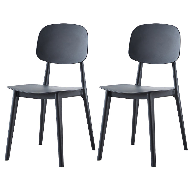 Plastic Contemporary Dining Room Chair Matte Finish Open Back Dining Side Chair Black 2 Piece Set Clearhalo ' kitchen&dining_furn' 'Dining Chairs' 'Dining Tables & Seating' 'dining_chair' 'furn' 'furn_dining_chair' 'Furniture' 'furniture_dining_chair' 'Kitchen & Dining Furniture' 'kitchen' 3522102