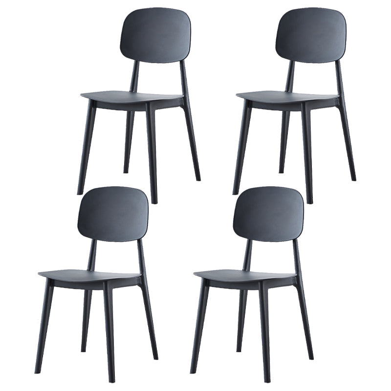 Plastic Contemporary Dining Room Chair Matte Finish Open Back Dining Side Chair Black 4 Piece Set Clearhalo ' kitchen&dining_furn' 'Dining Chairs' 'Dining Tables & Seating' 'dining_chair' 'furn' 'furn_dining_chair' 'Furniture' 'furniture_dining_chair' 'Kitchen & Dining Furniture' 'kitchen' 3522103