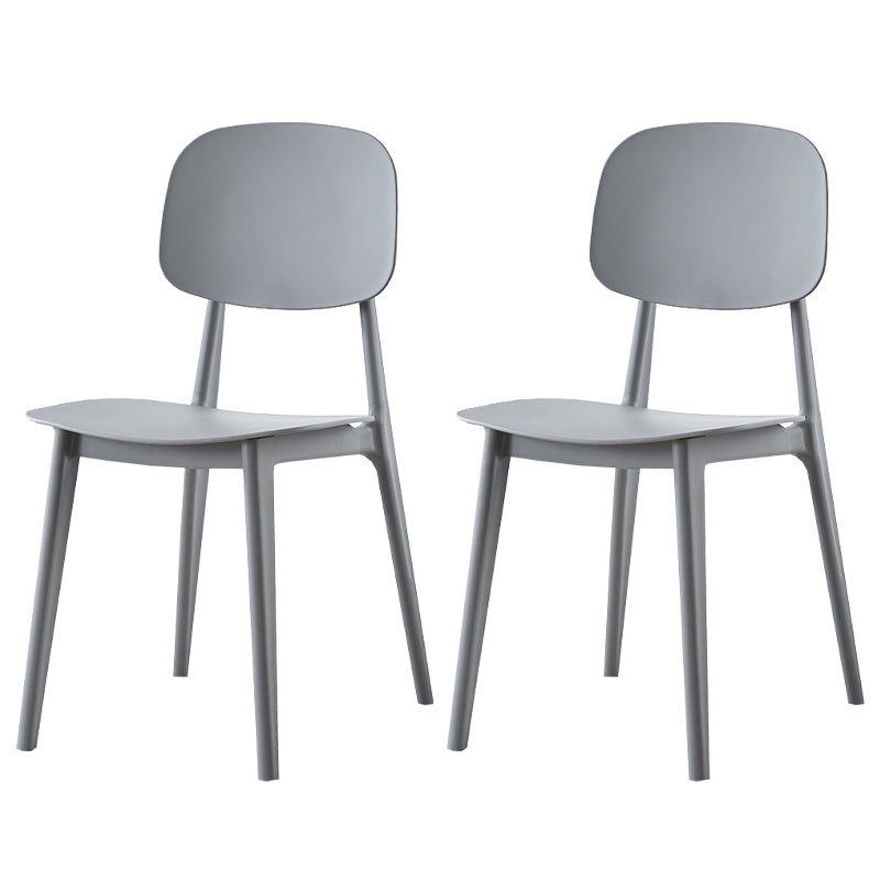 Plastic Contemporary Dining Room Chair Matte Finish Open Back Dining Side Chair Grey 2 Piece Set Clearhalo ' kitchen&dining_furn' 'Dining Chairs' 'Dining Tables & Seating' 'dining_chair' 'furn' 'furn_dining_chair' 'Furniture' 'furniture_dining_chair' 'Kitchen & Dining Furniture' 'kitchen' 3522107