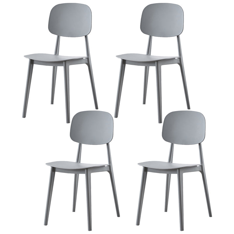 Plastic Contemporary Dining Room Chair Matte Finish Open Back Dining Side Chair Grey 4 Piece Set Clearhalo ' kitchen&dining_furn' 'Dining Chairs' 'Dining Tables & Seating' 'dining_chair' 'furn' 'furn_dining_chair' 'Furniture' 'furniture_dining_chair' 'Kitchen & Dining Furniture' 'kitchen' 3522109