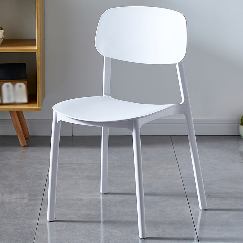 Plastic Contemporary Dining Room Chair Matte Finish Open Back Dining Side Chair White 1 Piece Clearhalo ' kitchen&dining_furn' 'Dining Chairs' 'Dining Tables & Seating' 'dining_chair' 'furn' 'furn_dining_chair' 'Furniture' 'furniture_dining_chair' 'Kitchen & Dining Furniture' 'kitchen' 3522111