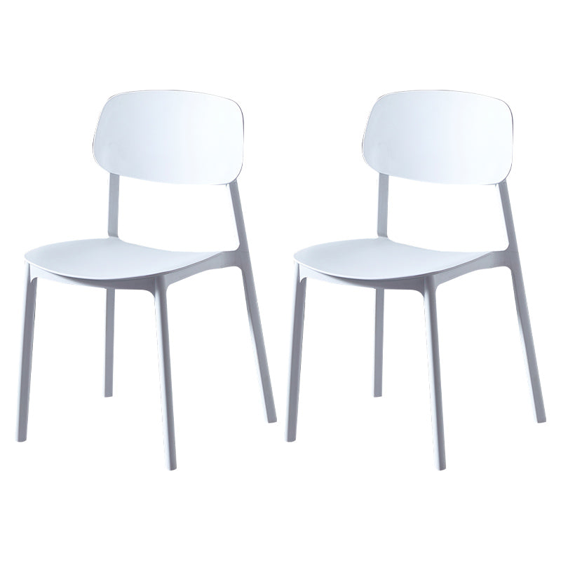 Plastic Contemporary Dining Room Chair Matte Finish Open Back Dining Side Chair White 2 Piece Set Clearhalo ' kitchen&dining_furn' 'Dining Chairs' 'Dining Tables & Seating' 'dining_chair' 'furn' 'furn_dining_chair' 'Furniture' 'furniture_dining_chair' 'Kitchen & Dining Furniture' 'kitchen' 3522113