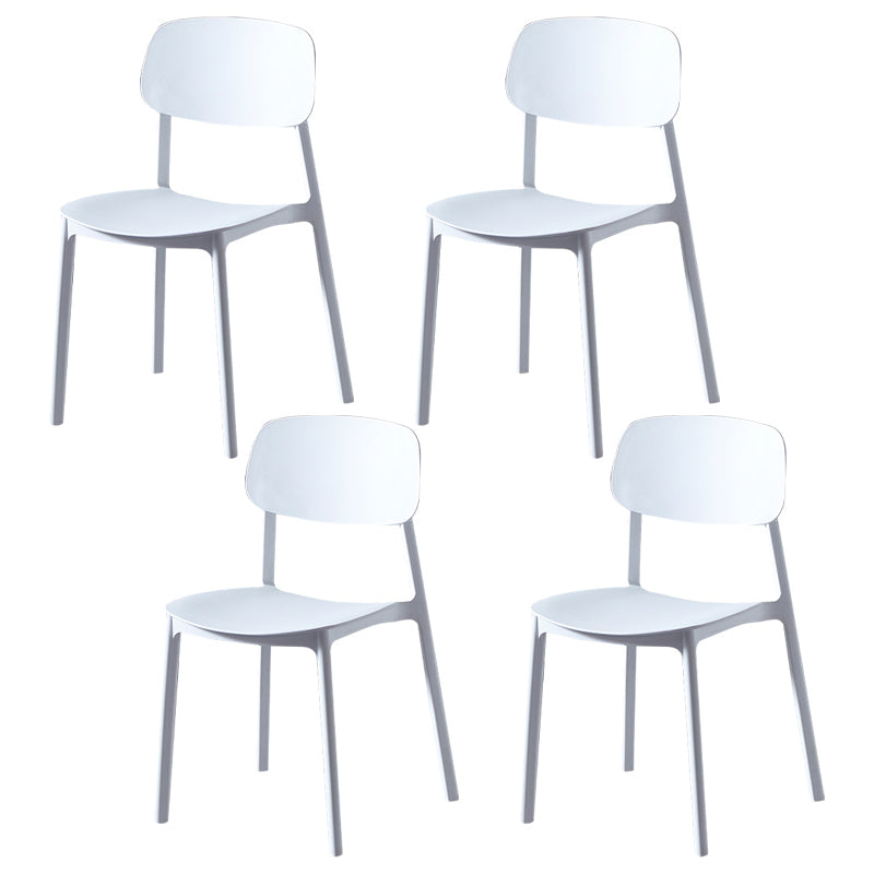 Plastic Contemporary Dining Room Chair Matte Finish Open Back Dining Side Chair White 4 Piece Set Clearhalo ' kitchen&dining_furn' 'Dining Chairs' 'Dining Tables & Seating' 'dining_chair' 'furn' 'furn_dining_chair' 'Furniture' 'furniture_dining_chair' 'Kitchen & Dining Furniture' 'kitchen' 3522116