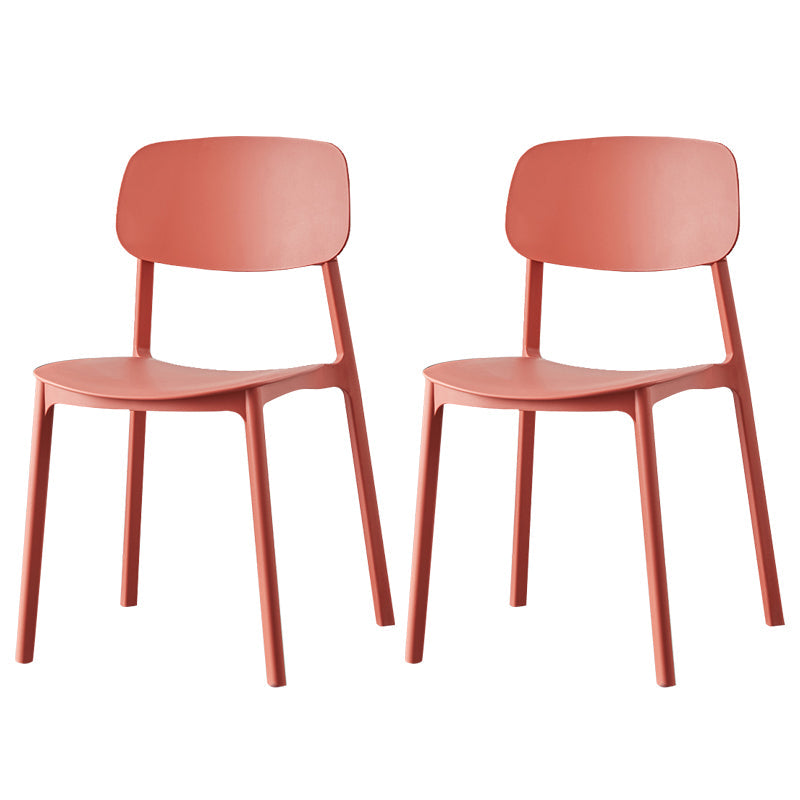 Plastic Contemporary Dining Room Chair Matte Finish Open Back Dining Side Chair Red 2 Piece Set Clearhalo ' kitchen&dining_furn' 'Dining Chairs' 'Dining Tables & Seating' 'dining_chair' 'furn' 'furn_dining_chair' 'Furniture' 'furniture_dining_chair' 'Kitchen & Dining Furniture' 'kitchen' 3522117