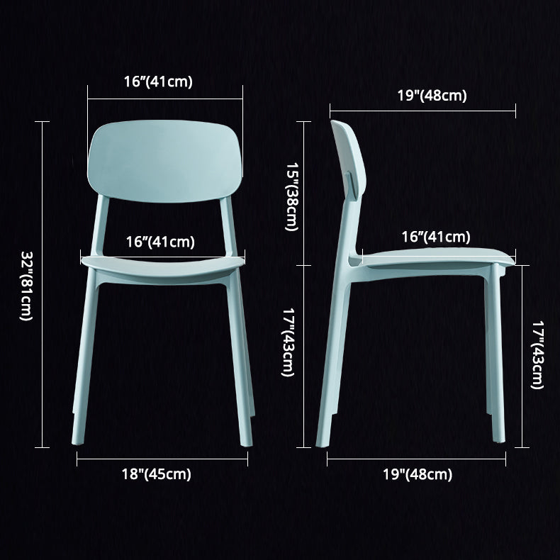 Plastic Contemporary Dining Room Chair Matte Finish Open Back Dining Side Chair Clearhalo ' kitchen&dining_furn' 'Dining Chairs' 'Dining Tables & Seating' 'dining_chair' 'furn' 'furn_dining_chair' 'Furniture' 'furniture_dining_chair' 'Kitchen & Dining Furniture' 'kitchen' 3522118