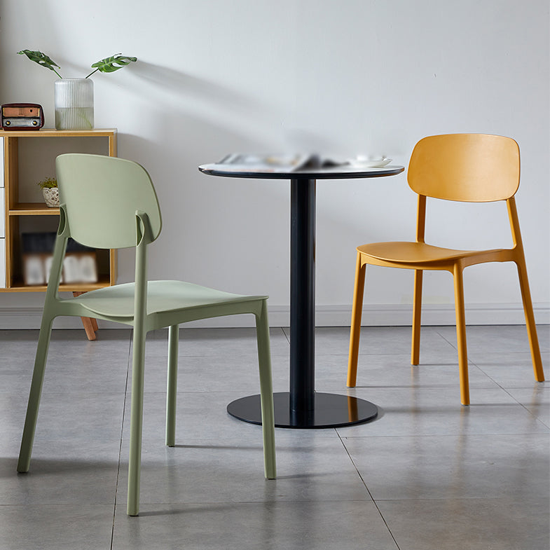 Plastic Contemporary Dining Room Chair Matte Finish Open Back Dining Side Chair Clearhalo ' kitchen&dining_furn' 'Dining Chairs' 'Dining Tables & Seating' 'dining_chair' 'furn' 'furn_dining_chair' 'Furniture' 'furniture_dining_chair' 'Kitchen & Dining Furniture' 'kitchen' 3522120