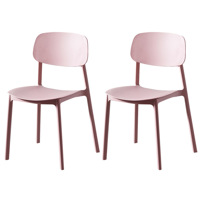 Plastic Contemporary Dining Room Chair Matte Finish Open Back Dining Side Chair Pink 2 Piece Set Clearhalo ' kitchen&dining_furn' 'Dining Chairs' 'Dining Tables & Seating' 'dining_chair' 'furn' 'furn_dining_chair' 'Furniture' 'furniture_dining_chair' 'Kitchen & Dining Furniture' 'kitchen' 3522123