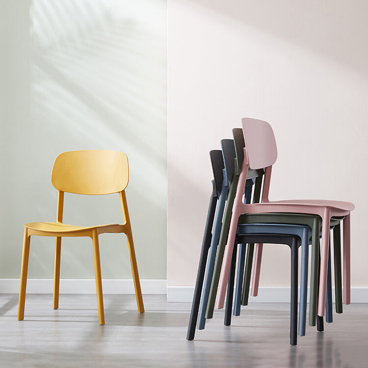 Plastic Contemporary Dining Room Chair Matte Finish Open Back Dining Side Chair Clearhalo ' kitchen&dining_furn' 'Dining Chairs' 'Dining Tables & Seating' 'dining_chair' 'furn' 'furn_dining_chair' 'Furniture' 'furniture_dining_chair' 'Kitchen & Dining Furniture' 'kitchen' 3522125