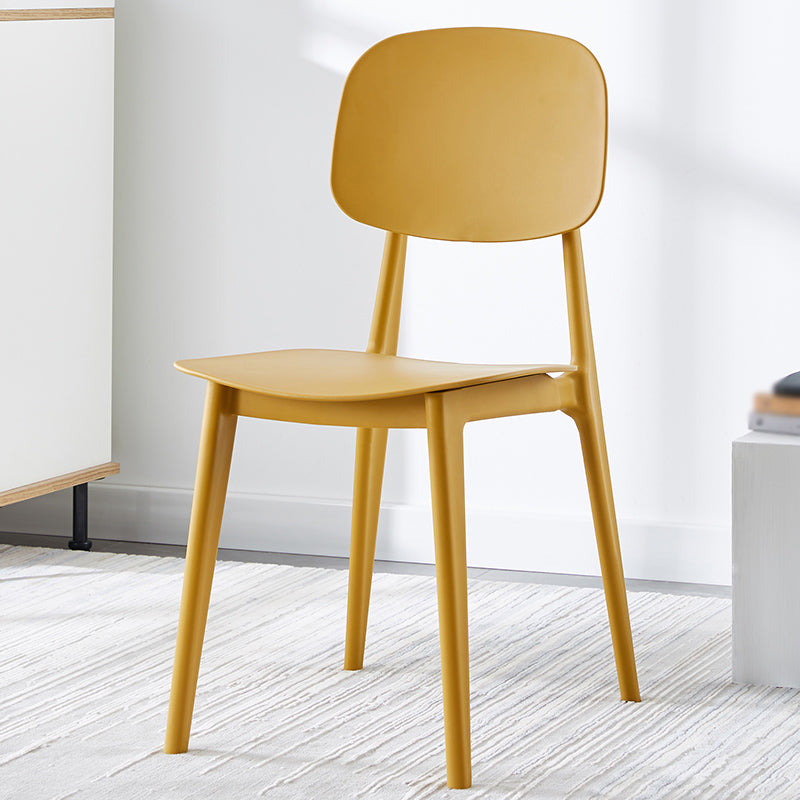 Plastic Contemporary Dining Room Chair Matte Finish Open Back Dining Side Chair Yellow 1 Piece Clearhalo ' kitchen&dining_furn' 'Dining Chairs' 'Dining Tables & Seating' 'dining_chair' 'furn' 'furn_dining_chair' 'Furniture' 'furniture_dining_chair' 'Kitchen & Dining Furniture' 'kitchen' 3522127