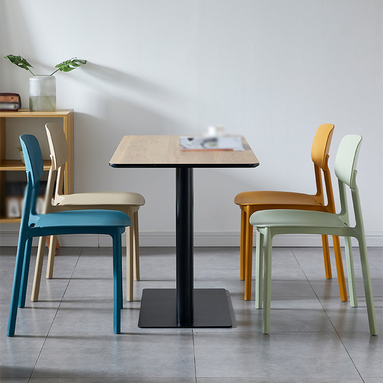 Plastic Contemporary Dining Room Chair Matte Finish Open Back Dining Side Chair Clearhalo ' kitchen&dining_furn' 'Dining Chairs' 'Dining Tables & Seating' 'dining_chair' 'furn' 'furn_dining_chair' 'Furniture' 'furniture_dining_chair' 'Kitchen & Dining Furniture' 'kitchen' 3522128