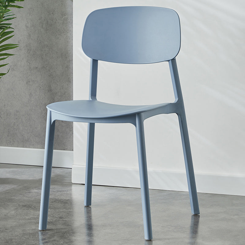 Plastic Contemporary Dining Room Chair Matte Finish Open Back Dining Side Chair Blue 1 Piece Clearhalo ' kitchen&dining_furn' 'Dining Chairs' 'Dining Tables & Seating' 'dining_chair' 'furn' 'furn_dining_chair' 'Furniture' 'furniture_dining_chair' 'Kitchen & Dining Furniture' 'kitchen' 3522131