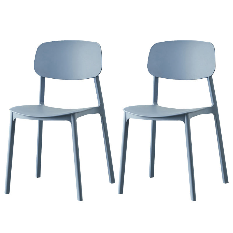 Plastic Contemporary Dining Room Chair Matte Finish Open Back Dining Side Chair Blue 2 Piece Set Clearhalo ' kitchen&dining_furn' 'Dining Chairs' 'Dining Tables & Seating' 'dining_chair' 'furn' 'furn_dining_chair' 'Furniture' 'furniture_dining_chair' 'Kitchen & Dining Furniture' 'kitchen' 3522132