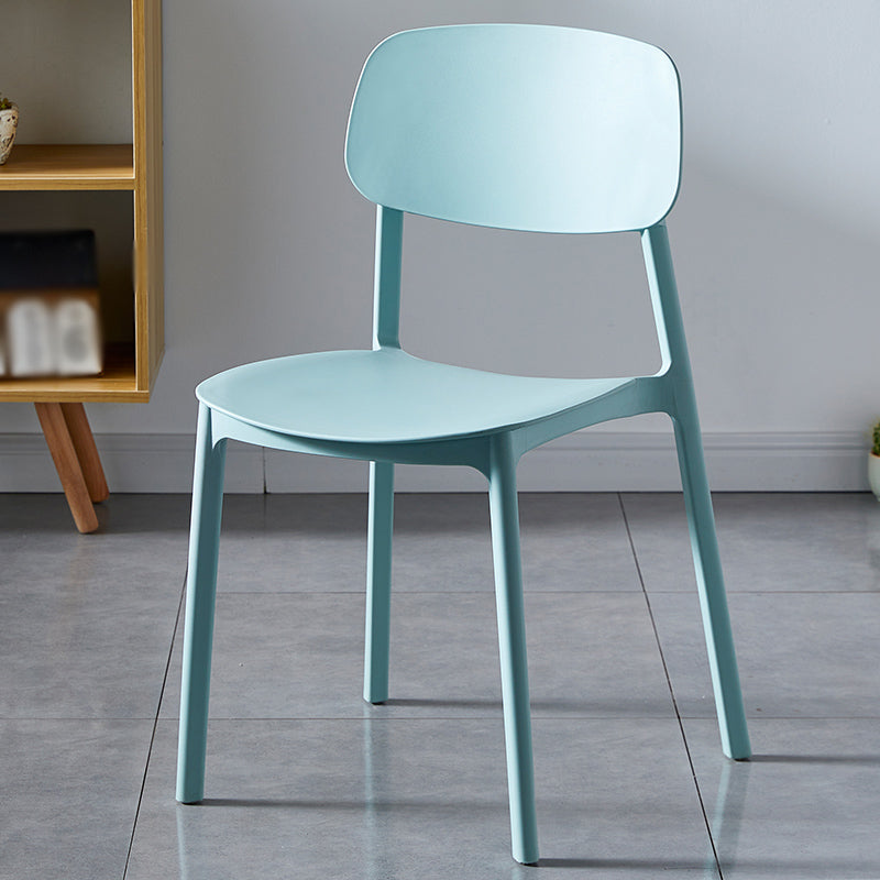 Plastic Contemporary Dining Room Chair Matte Finish Open Back Dining Side Chair Sky Blue 1 Piece Clearhalo ' kitchen&dining_furn' 'Dining Chairs' 'Dining Tables & Seating' 'dining_chair' 'furn' 'furn_dining_chair' 'Furniture' 'furniture_dining_chair' 'Kitchen & Dining Furniture' 'kitchen' 3522134