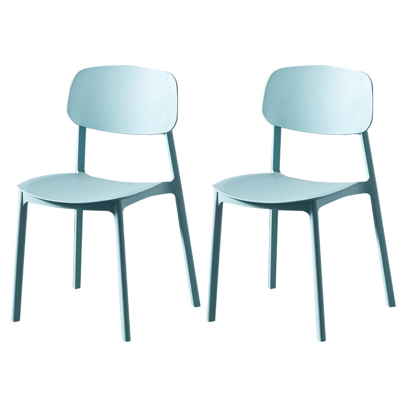 Plastic Contemporary Dining Room Chair Matte Finish Open Back Dining Side Chair Sky Blue 2 Piece Set Clearhalo ' kitchen&dining_furn' 'Dining Chairs' 'Dining Tables & Seating' 'dining_chair' 'furn' 'furn_dining_chair' 'Furniture' 'furniture_dining_chair' 'Kitchen & Dining Furniture' 'kitchen' 3522135