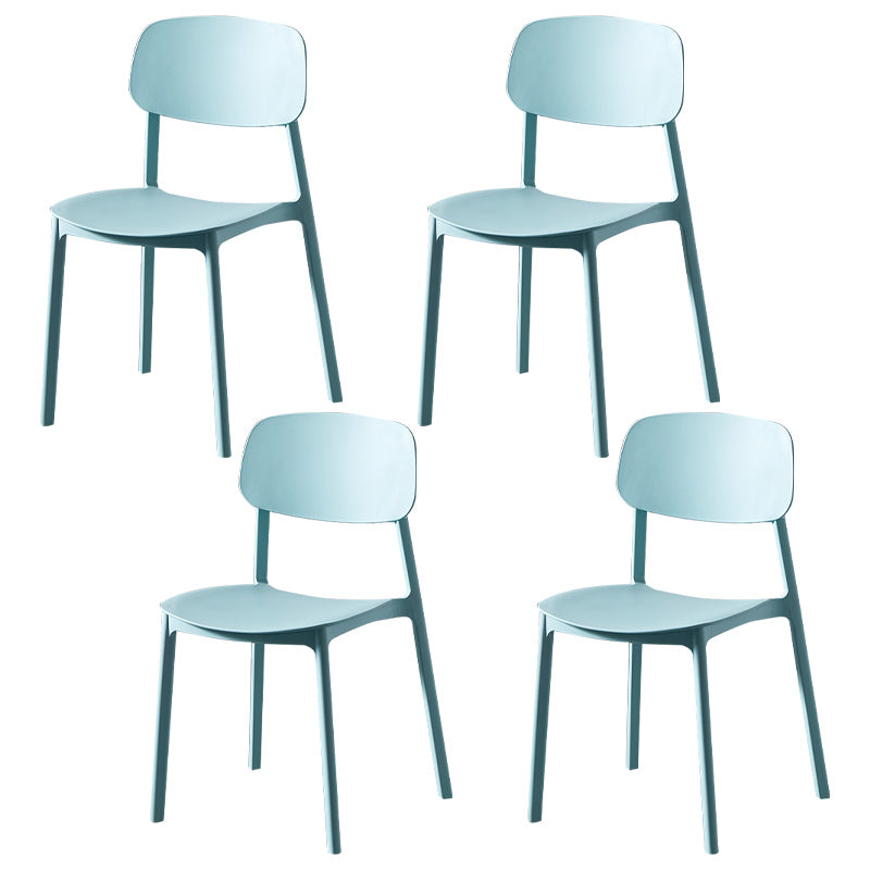 Plastic Contemporary Dining Room Chair Matte Finish Open Back Dining Side Chair Sky Blue 4 Piece Set Clearhalo ' kitchen&dining_furn' 'Dining Chairs' 'Dining Tables & Seating' 'dining_chair' 'furn' 'furn_dining_chair' 'Furniture' 'furniture_dining_chair' 'Kitchen & Dining Furniture' 'kitchen' 3522136
