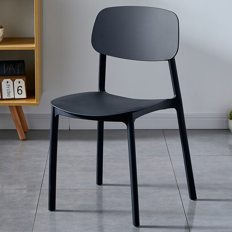 Plastic Contemporary Dining Room Chair Matte Finish Open Back Dining Side Chair Gloss Black 1 Piece Clearhalo ' kitchen&dining_furn' 'Dining Chairs' 'Dining Tables & Seating' 'dining_chair' 'furn' 'furn_dining_chair' 'Furniture' 'furniture_dining_chair' 'Kitchen & Dining Furniture' 'kitchen' 3522140