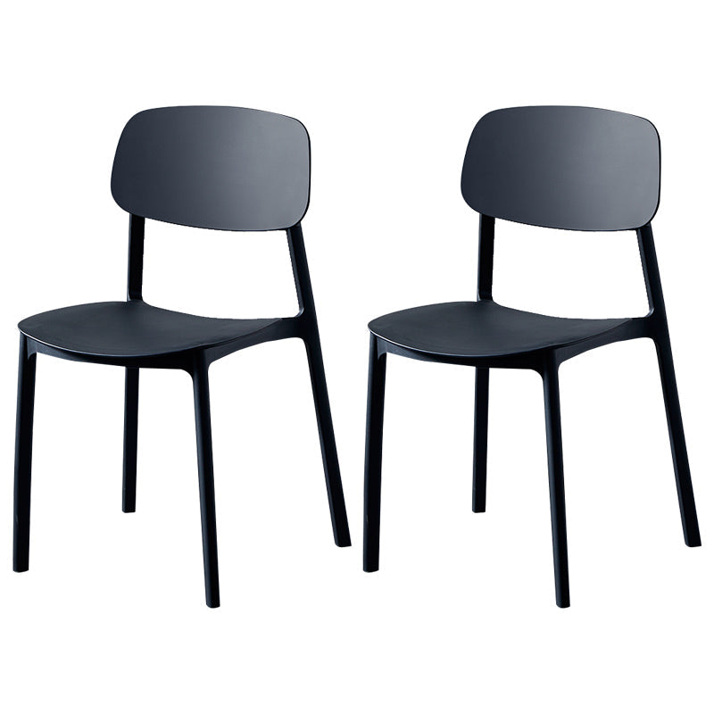 Plastic Contemporary Dining Room Chair Matte Finish Open Back Dining Side Chair Gloss Black 2 Piece Set Clearhalo ' kitchen&dining_furn' 'Dining Chairs' 'Dining Tables & Seating' 'dining_chair' 'furn' 'furn_dining_chair' 'Furniture' 'furniture_dining_chair' 'Kitchen & Dining Furniture' 'kitchen' 3522141